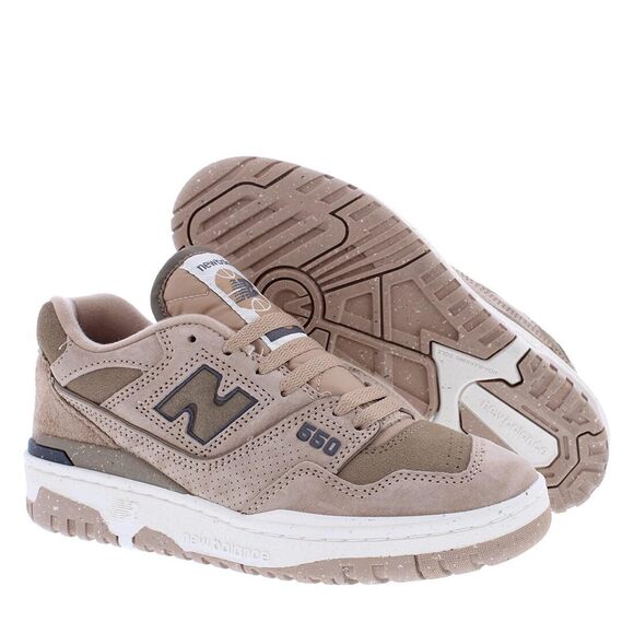 New Balance 550 WMNS Sneakers, Mushroom/Flat Taupe/Sea Salt, Size 7.5